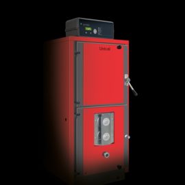 Firex é uma caldeira a lenha de construção em aço, de gasificação total, chama invertida, combustão pirolítica termocontrolada com ventilador em aspiração.